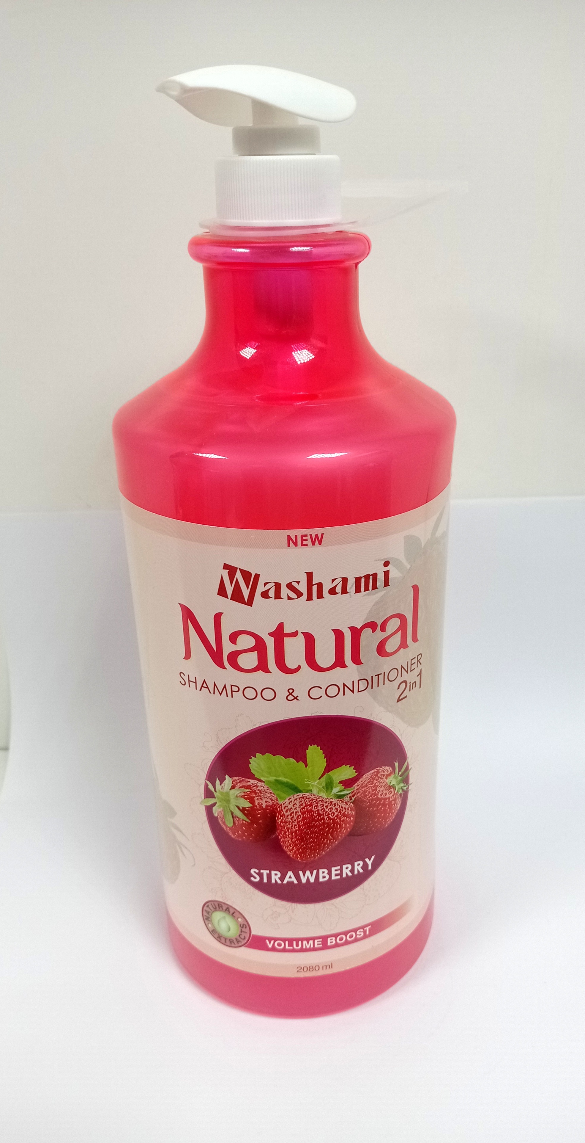 Washami Natural Shampoo and Conditioner Strawberry 2 in 1 (2080ml)