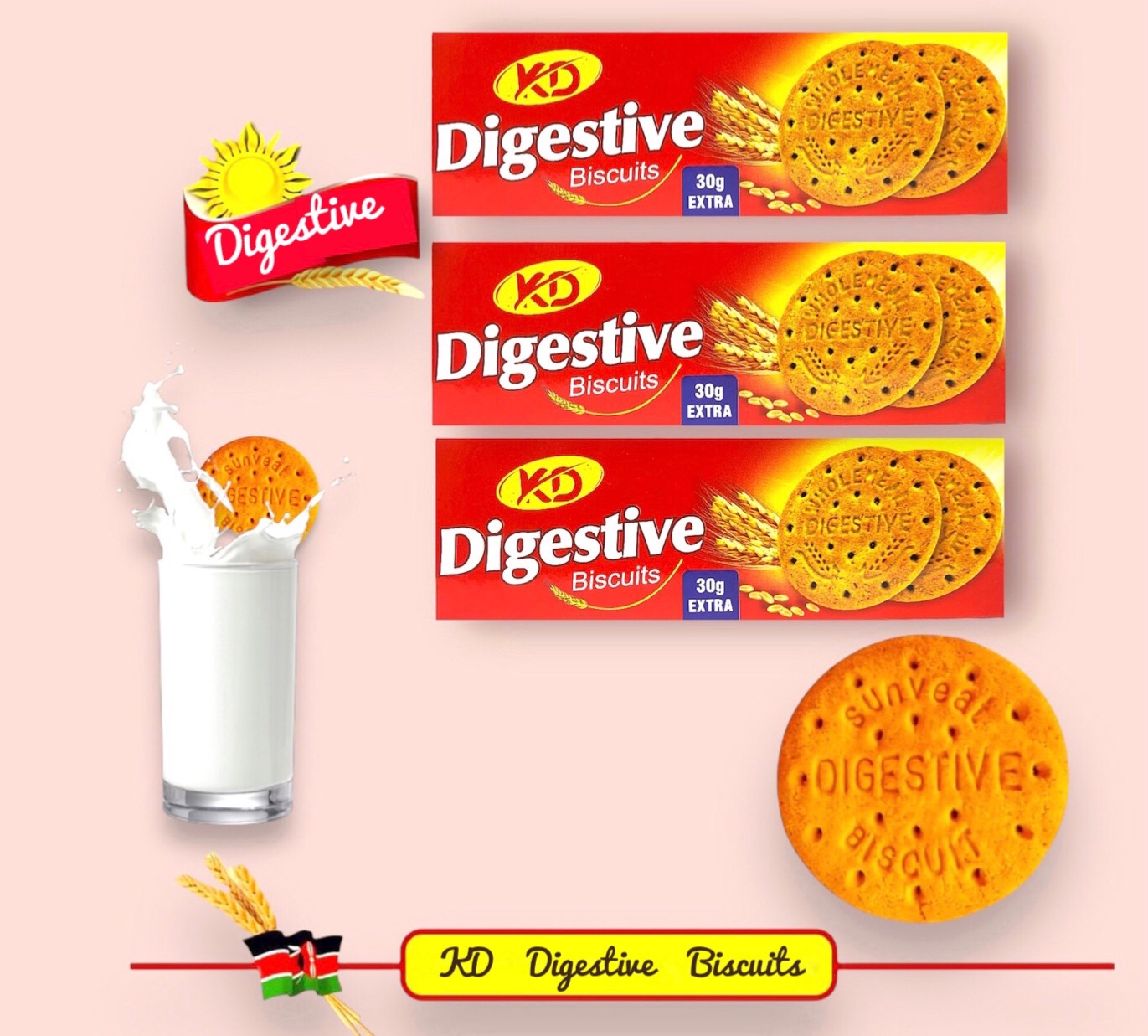 (FOOD) KD DIGESTIVE BISCUITS 3 PCS ASSORTED (3 X 130 G)