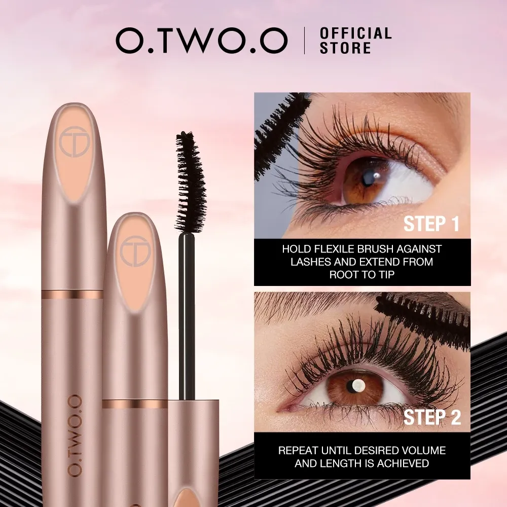 O.TWO.O  4d Silk Fiber Eyelash Mascara Long Lasting Eye Makeup Classic Black Natural