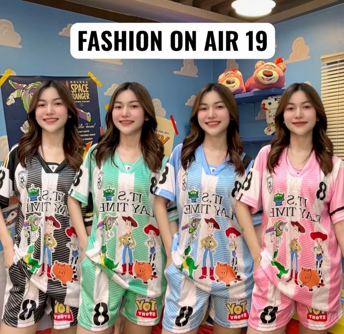 [BKK][PEG][177-250-0](Nset54) Cartoon Set Toy T's No. 8 KOVYWHITE 4 Colors Free Size/Plus Size