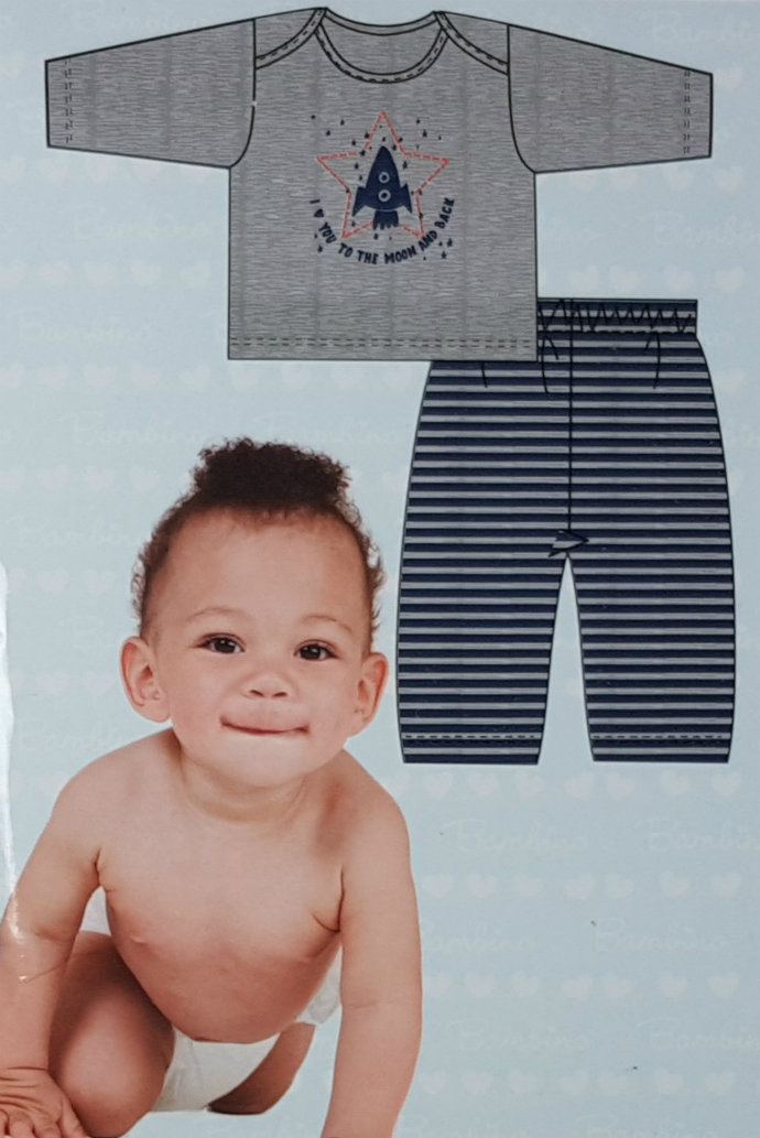 BAMLINO Boys Long Sleeved Pyjama Set (3 to 18 Months) 