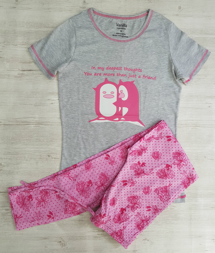 VANILLA VANILLA Night & Day Womens T-shirt And Pyjama Set ( S - M - L - XL)
