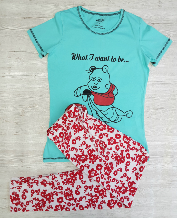 VANILLA VANILLA Night & Day Womens T-shirt And Pyjama Set ( S - M - L - XL) 