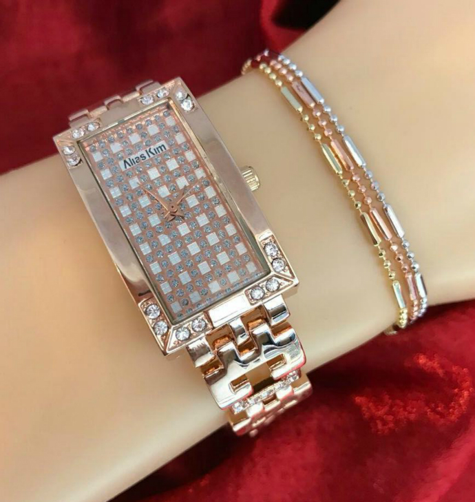 Ladies Stylito Alias Kim Watch + Free Maching Bracelet (Ladies Gift Set)