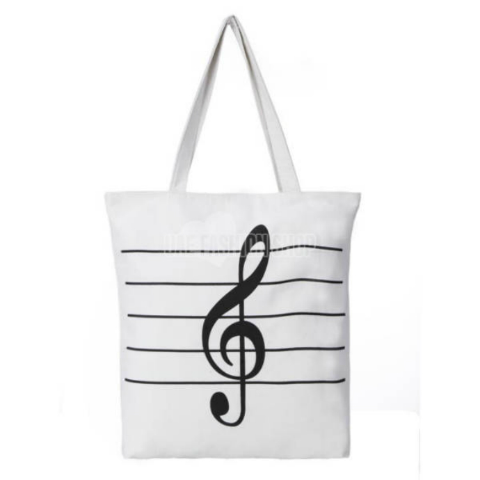 Korean Women Girls Single Shoulder Portable Musical Symbol Canvas Bag Fashion Bag