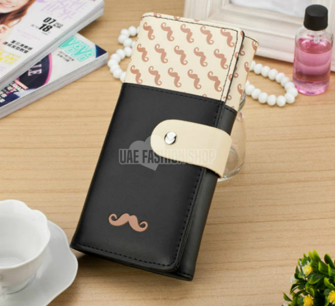 High Quality Solid Button Leather Hand Bag Long Clutch Wallet Purse