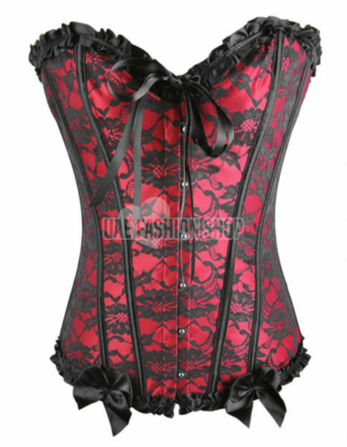 On Clearance Womens Wedding Lingerie Lace Floral Corset Bustier Shaper Corset With G-string 