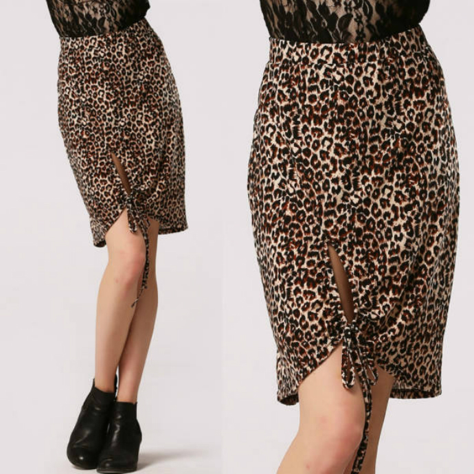 YC Stylish Lady Women Sexy Leopard Bodycon Package Hip Casual Party Pencil Skirt 