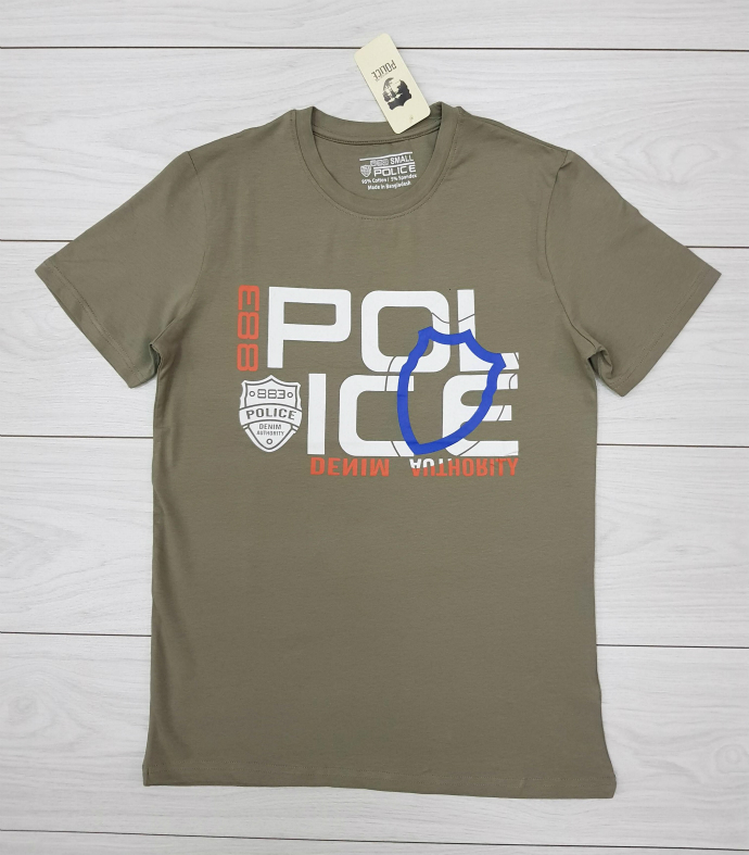 POLICE Mens T-Shirt (OLIVE) (S - M - L - XL ) 