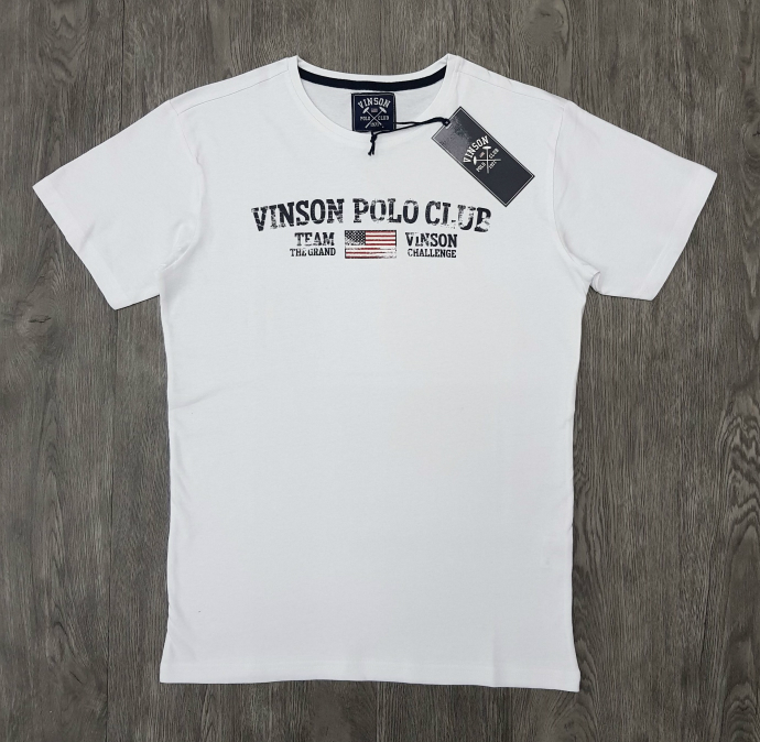VINSON Mens T-Shirt (WHITE) (S - M - L - XL - XXL) 