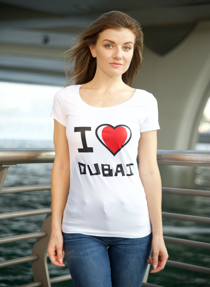 DUBAI Ladies Printed T-Shirt (WHITE) (S - M - L - XL) 