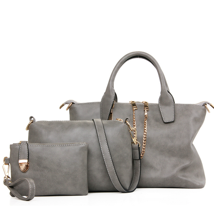Violet  Violet Ladies Fashion Bag (3 Pcs) (Grey)
