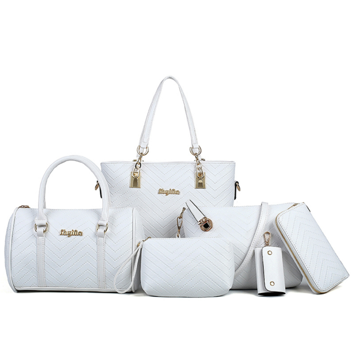 Violet  Violet Ladies Fashion Bag (6 Pcs) (White)