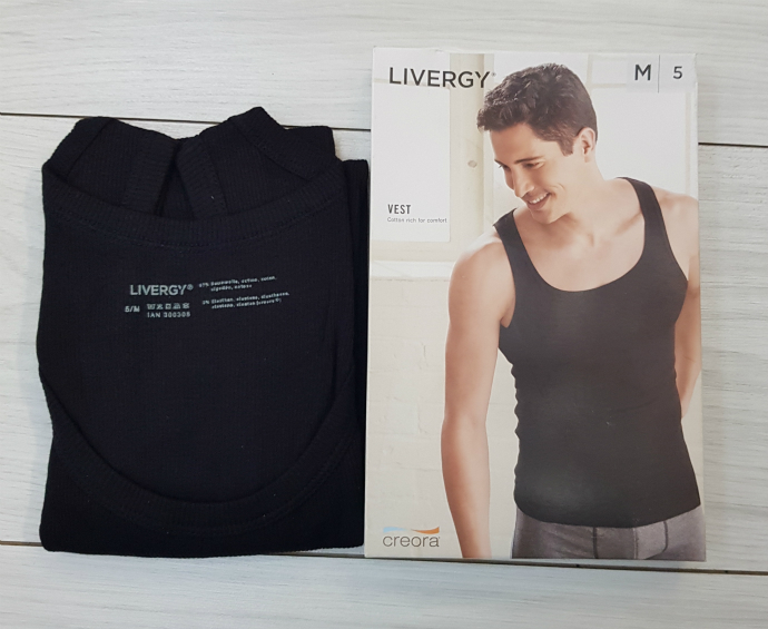 LIVERGY Mens Vest (BLACK) (M - L - XL )