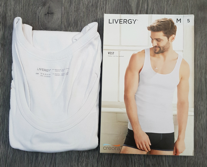 LIVERGY Mens Vest (WHITE) (M - L - XL ) 