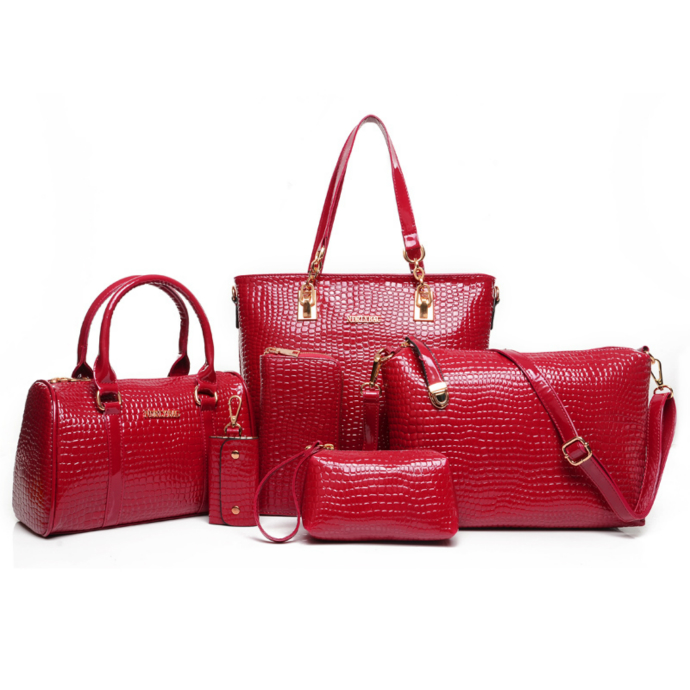 Violet  Violet Ladies Fashion Bag (6 Pcs) (Red)