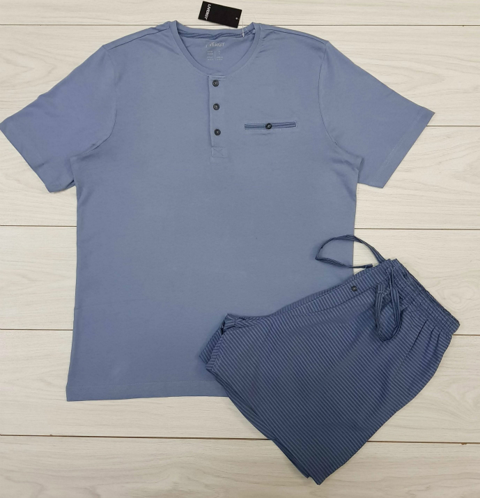 LIVERGY Mens T-Shirt And Shorts Set (BLUE) (M - L - XL - XXL)