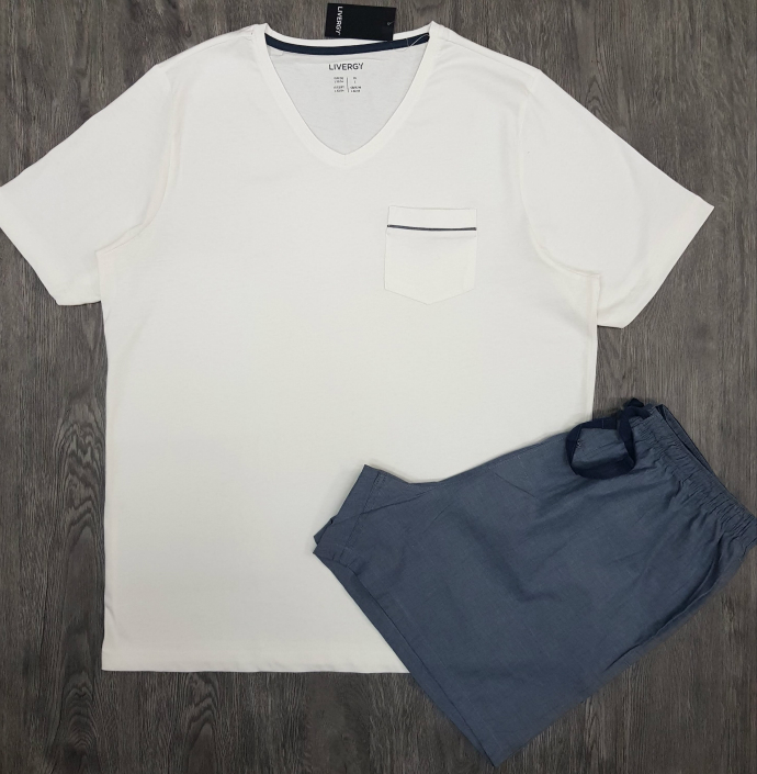 LIVERGY Mens T-Shirt And Shorts Set (WHITE) (M - L - XL - XXL)