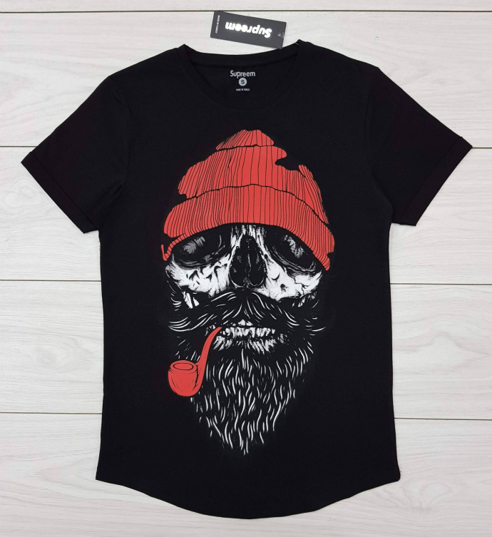 SUPREEM Mens Design T-Shirt (BLACK) (Made in Turkey) (S - M - L - XL - XXL )