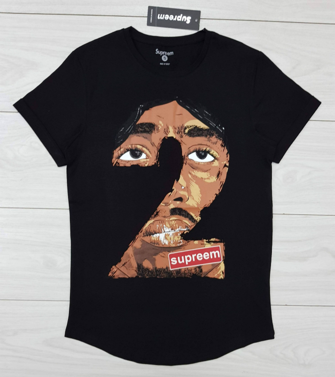 SUPREEM Mens Design T-Shirt (BLACK) (Made in Turkey) (S - M - L - XL - XXL )