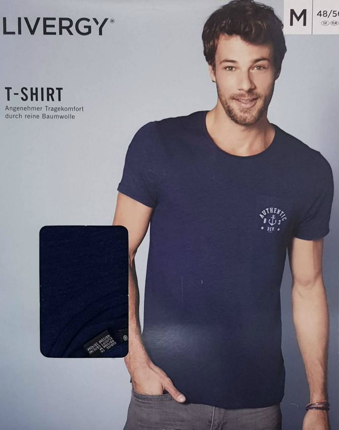 LIVERGY Mens T-Shirt (NAVY) (M - L - XL )
