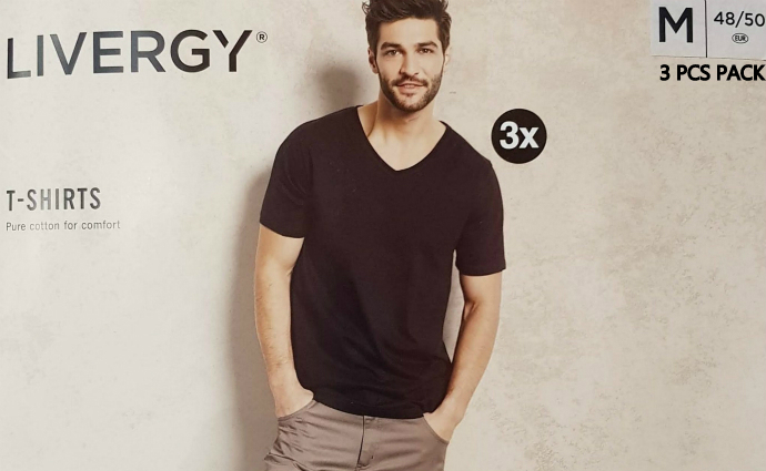 LIVERGY Mens 3 Pcs T-Shirt Pack (BLACK) (M - L - XL  - XXL - 3XL)