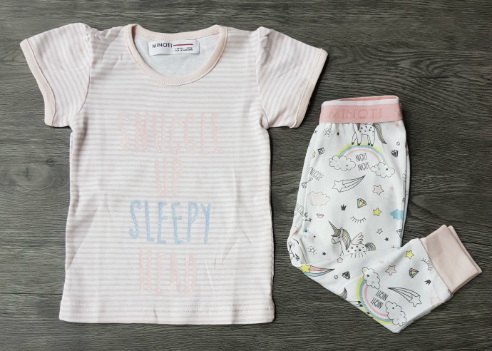 Girls T-Shirt And Pants Set (LIGHT PINK - WHITE) (LP) (FM) (12 Months to 2 Years)