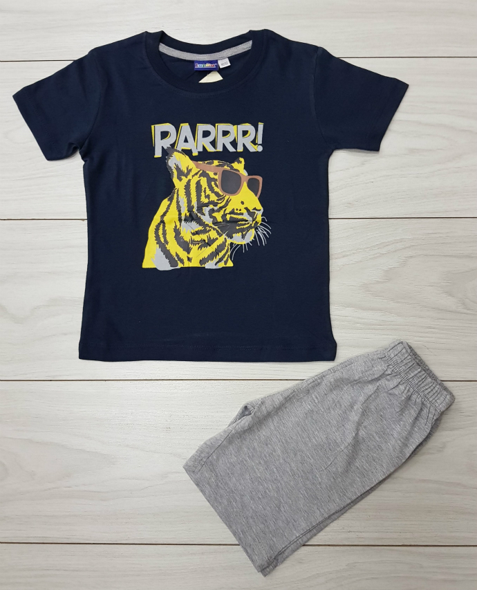 Boys T-Shirt And Short Set (NAVY - GRAY) (LP) (FM) (6 Months to 6 Years)