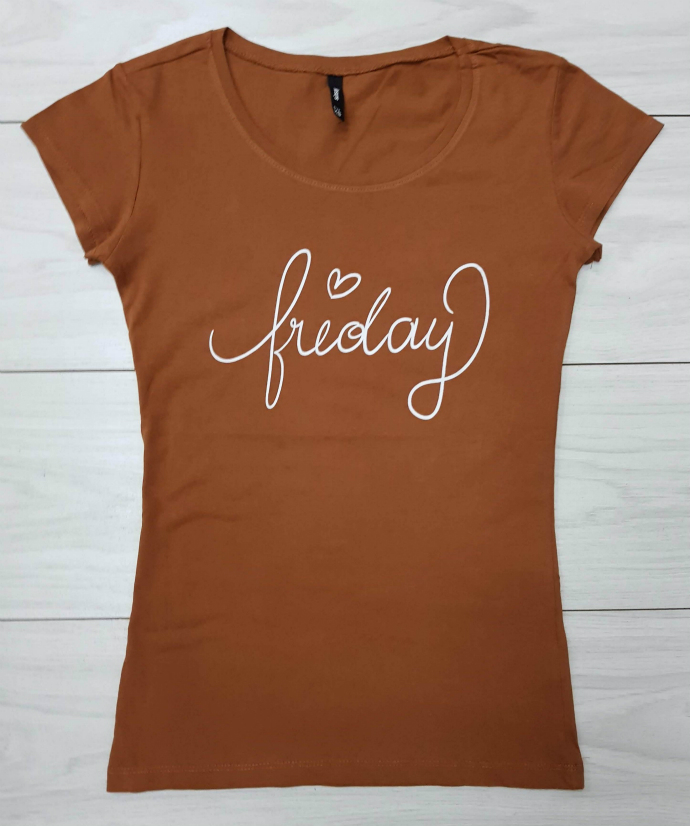 SINSAY Ladies T-Shirt (BROWN) (XS - S - M - L - XL)