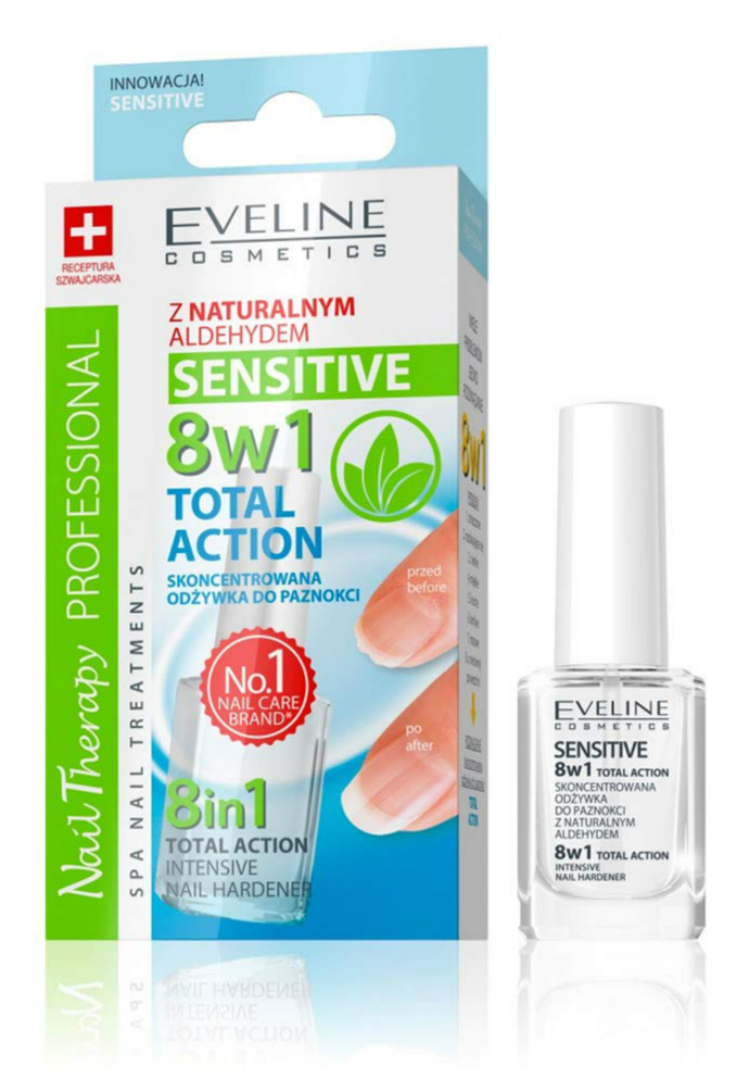 EVELINE Sensitive Total Action Nail Therapy 8 In 1 Intensive Nail Hardener Eveline (Mos)