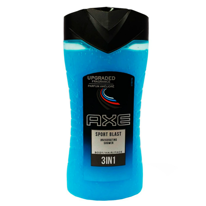 AXE Axe Sport Blast, Body- Hair- Face, 3 IN 1 Shampoo Body Wash, Shower Gel, 250 ml (mos)