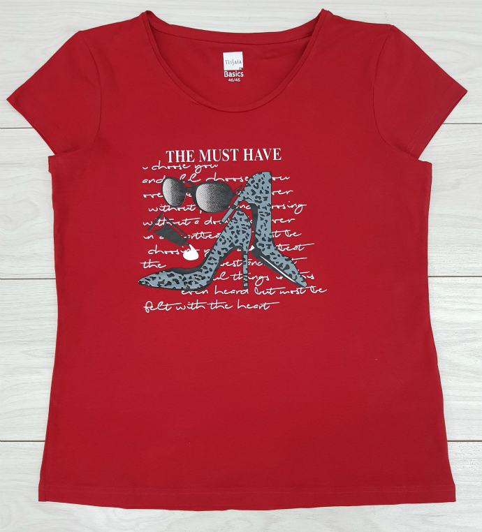 TISAIA Ladies T-Shirt (DARK RED) (38 to 52)