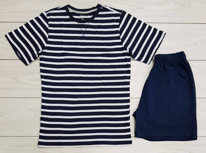 Mens T-Shirt And Shorts Set (NAVY) (M - L - XL)
