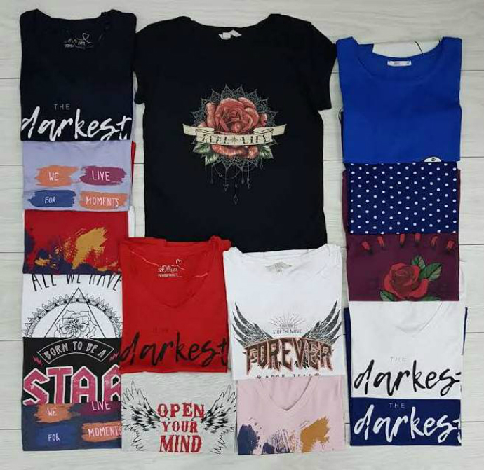 4 Pcs Ladies T-Shirt Pack (Random Color) (XS - S - M - L - XL)