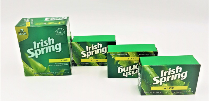 IRISH SPRING 3 Pcs Aloe Vera Bar Deodorant  Soap (MOS)