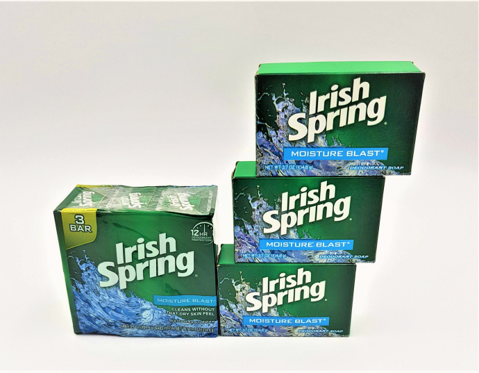IRISH SPRING 3 Pcs Moisture Blast Bar Deodorant Soap (MOS)