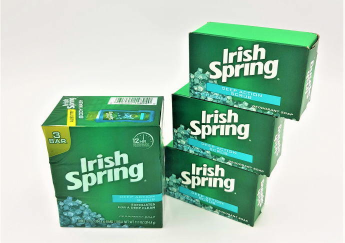 IRISH SPRING 3 pcs Deep Action Scrub Deodorant Soap 104g (MOS)