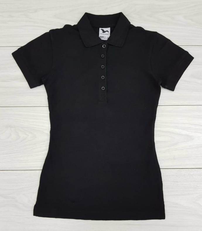 MALFINI Ladies Polo T-Shirt (BLACK) (XXS - XS - S - M - L - XL - XXL - XXXL)