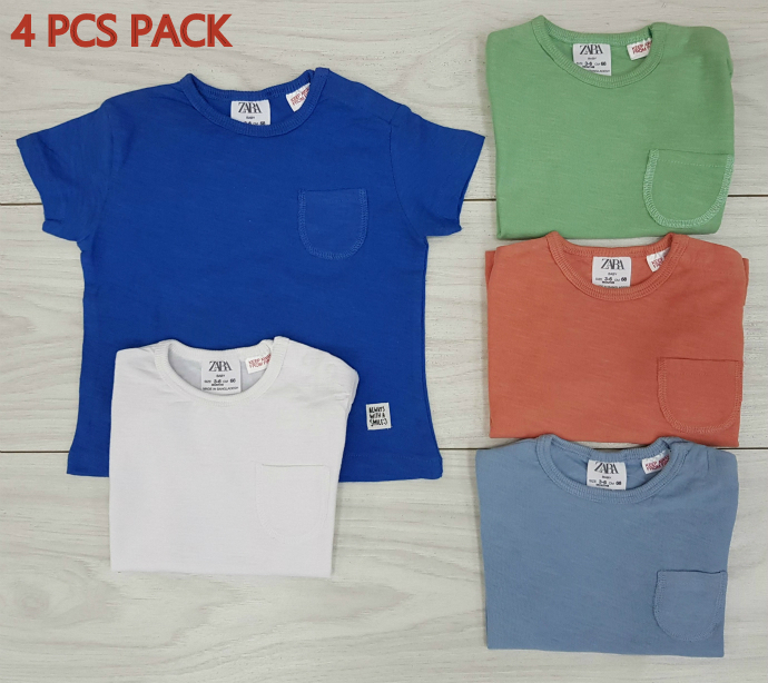 ZARA 4 Pcs Boys T-Shirt Pack (Random color) (3 Months to 4 Years)