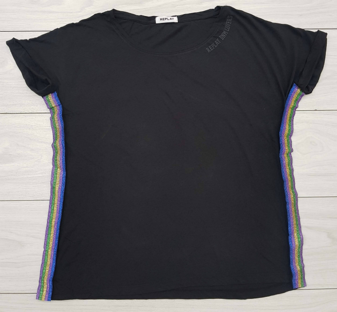 REPLAY Ladies T-Shirt (BLACK) (L - XL)