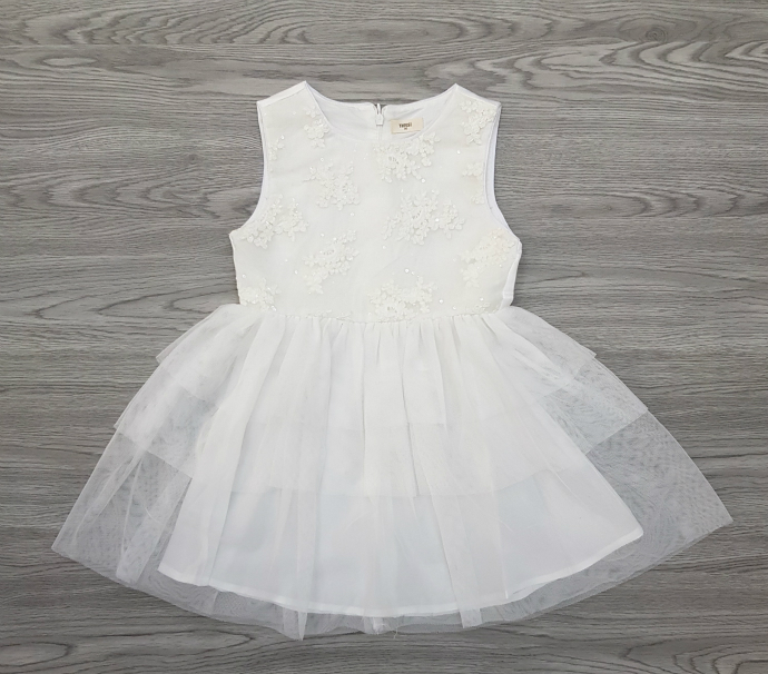 TRISSI Girls Frock (WHITE) (5 to 10 Years)