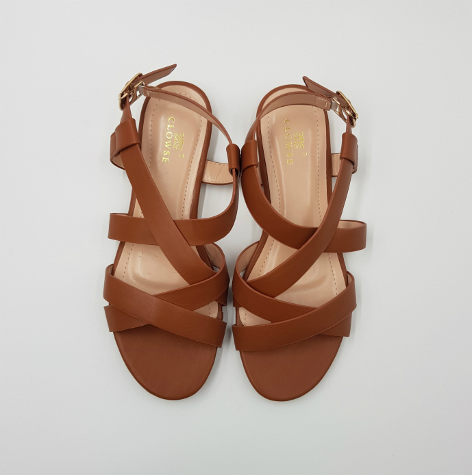 CLOWSE Ladies Sandals Shoes (CAMEL) (36 to 41)