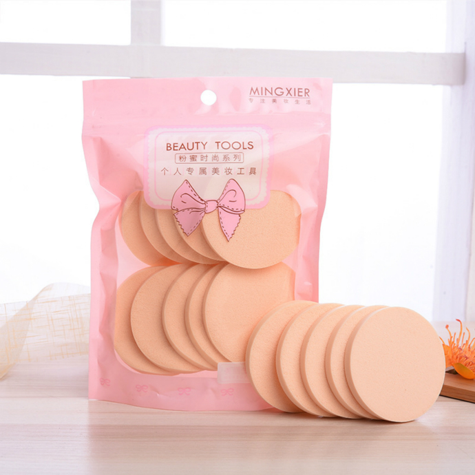 MINGXIER Round Puff 10 Pieces Pack (PINK)