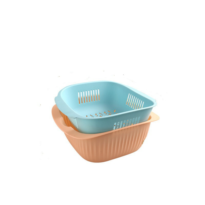 GENERIC Nordic Double Drain Basket (PINK-BLUE) (SMALL SIZE)