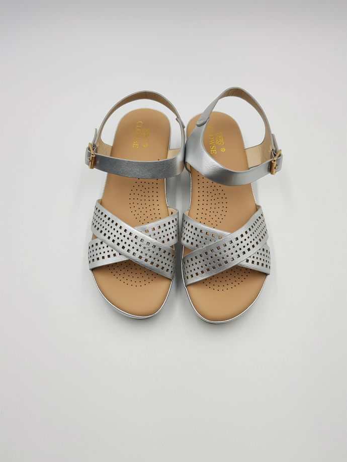 CLOWSE Ladies Sandals Shoes (37 to 42) (888-5- SILVER)