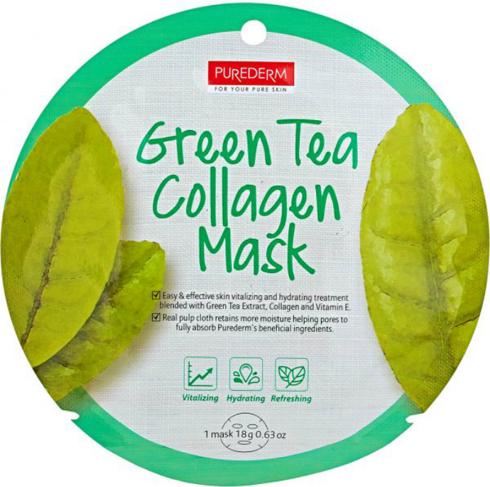 PUREDERM Green tea Collagen Mask(18g)(MOS)