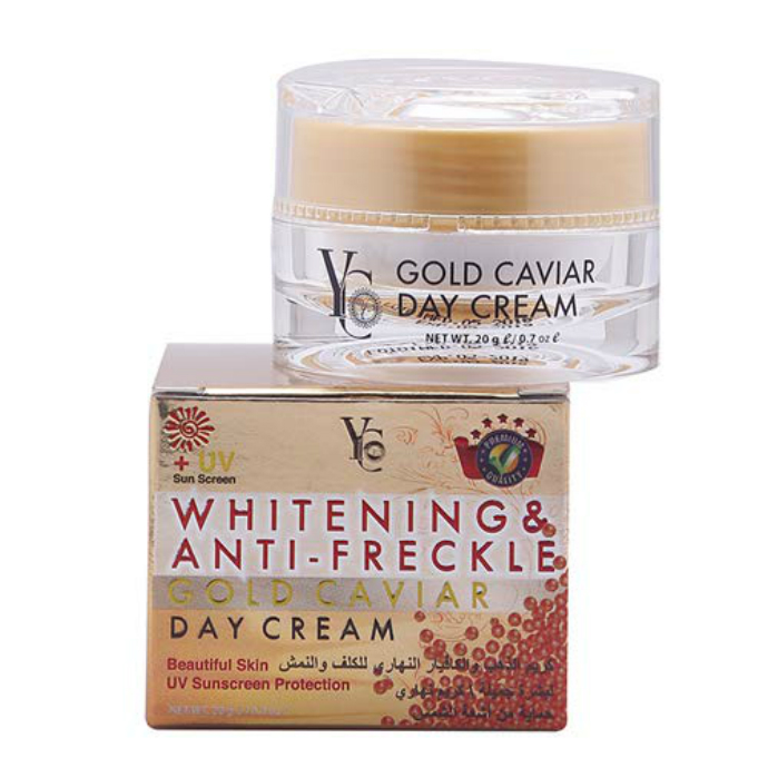 YC yc whitening & anti freckle gold caviar day cream review (MOS)