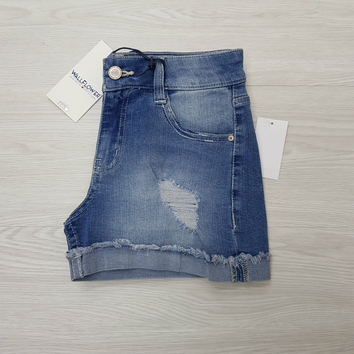 WALLFLOWER Ladies Short Jeans (BLUE) 24 to 32)