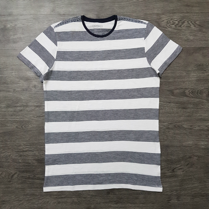 LIVERGY Mens T-Shirt (WHITE - BLACK) (S - M - L - XL)