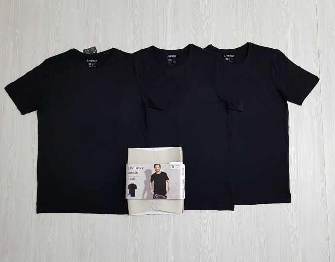 LIVERGY Mens 3 Pcs T-Shirt Pack (BLACK) (S - M - L - XL - XXL)